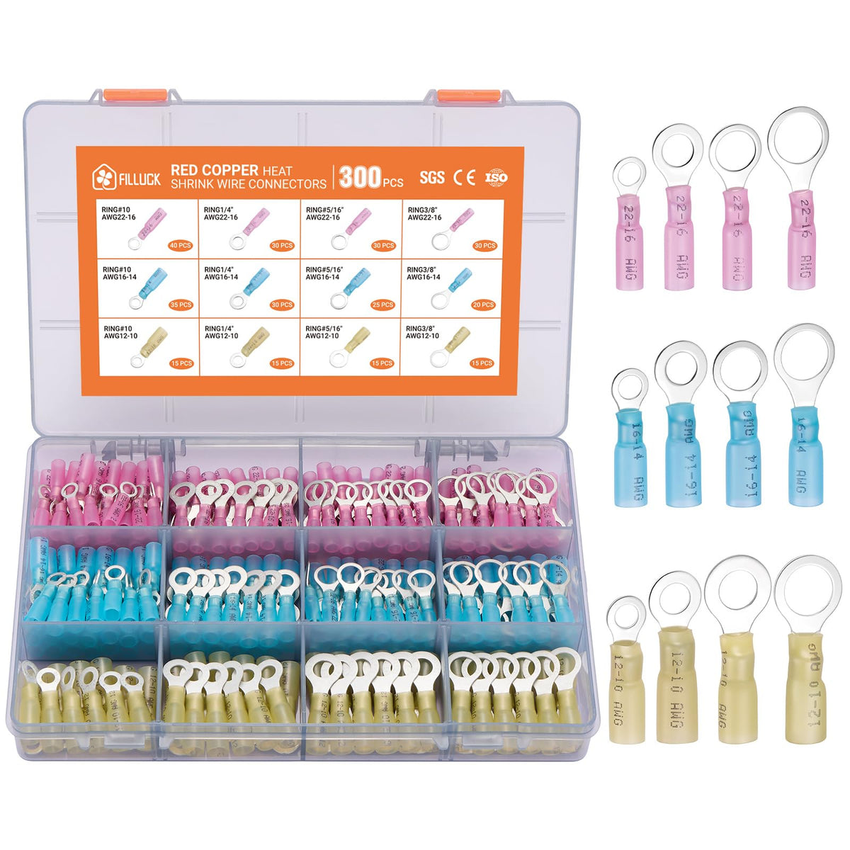 Filluck front packaging showing kit contents and storage box for quick selection