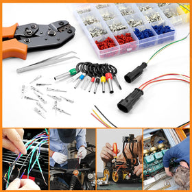 Filluck size comparison with wires illustrating correct pin-to-wire pairing