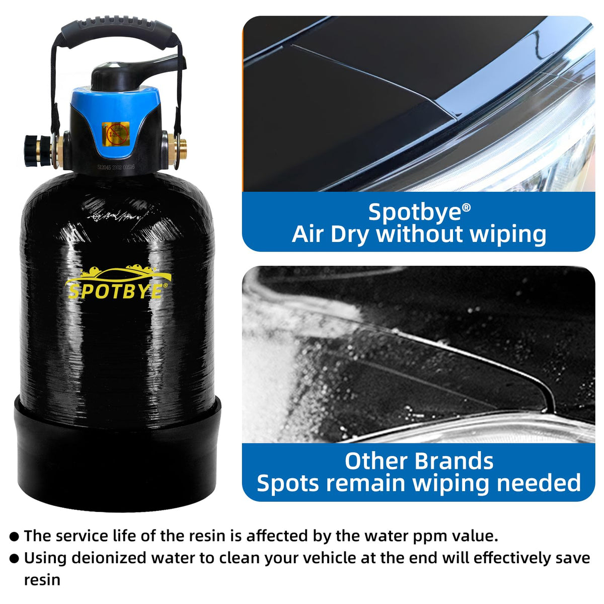Filterelated rinsing car producing spot-free finish to protect paint and reduce drying time