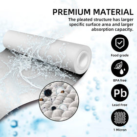 Filterelated 1µm sediment filter detail capturing sand and rust particles