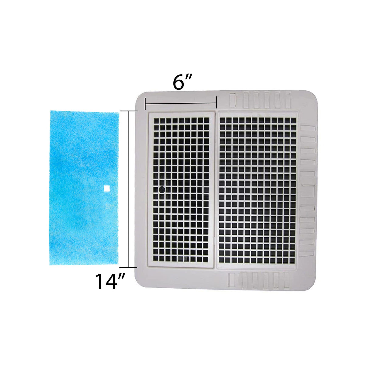 Close-up of FilterTime FT-614 filter media texture showing capture fibers and airflow benefit