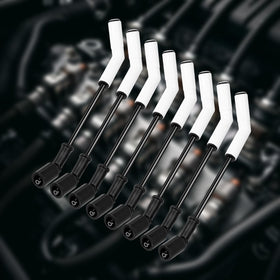 FILTERUP boot next to exhaust header highlighting heat resistance benefit