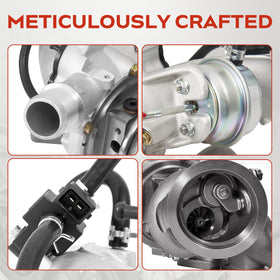 FILTERUP boxed turbocharger with label showing part number and easy replacement benefit