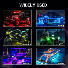 Fimker under-vehicle multicolor glow illustrating even illumination and style