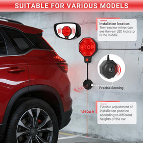 FIMXSD installed behind car bumper demonstrating correct parking position