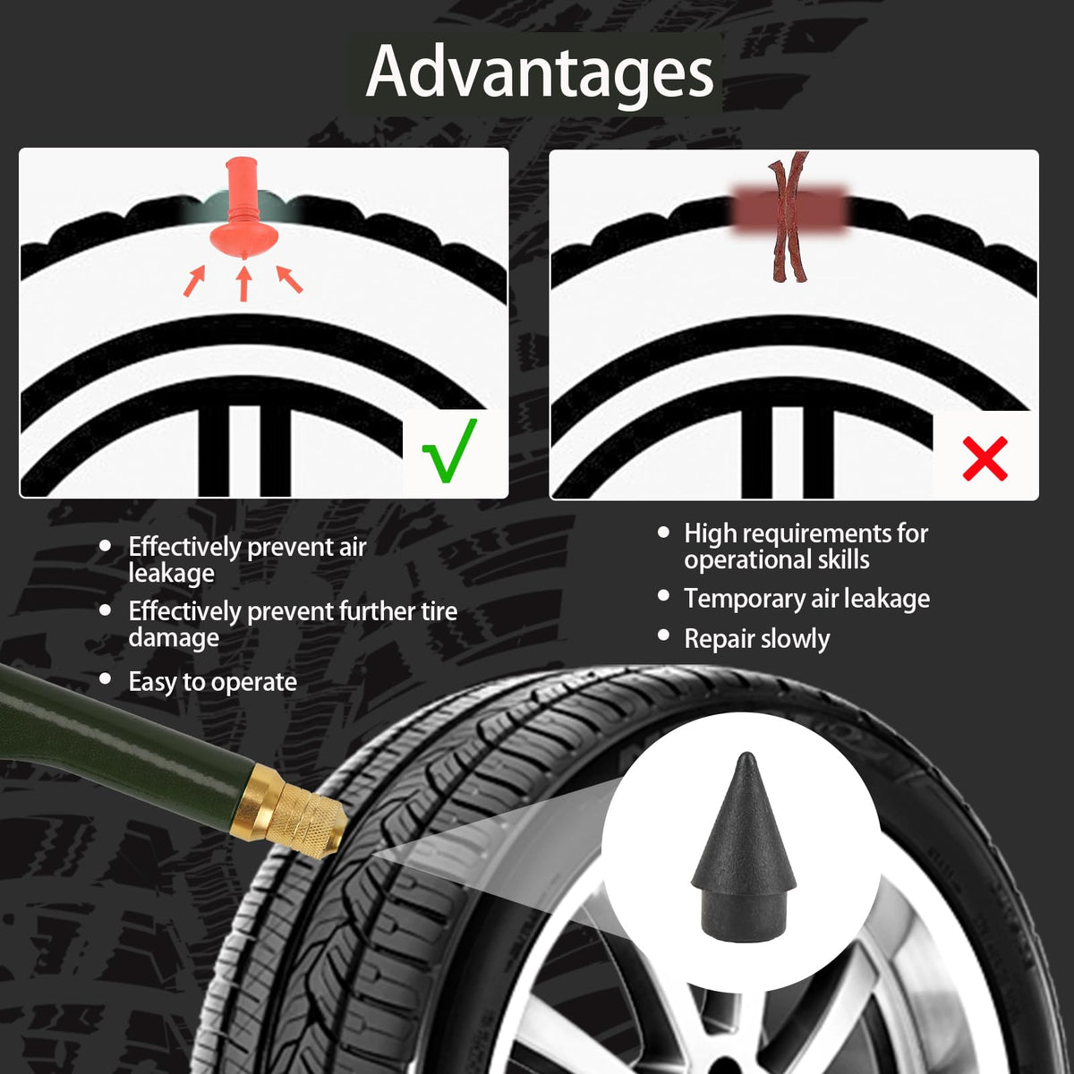 finafedom plug insert demonstration repairing a tire puncture quickly