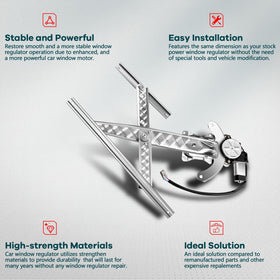 FINDAUTO close-up of reinforced regulator arm, showing strength and durability benefit.