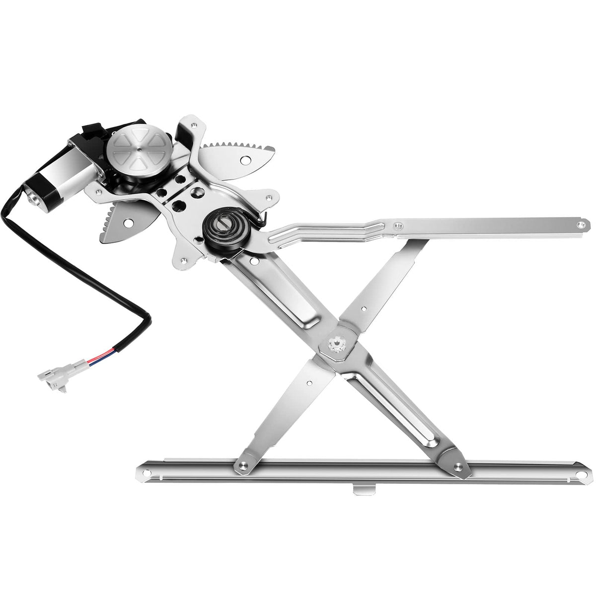 FINDAUTO front-left regulator assembly showing complete unit and fitment benefit