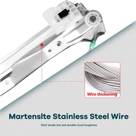 FINDAUTO regulator cable detail showing reinforced cable for smoother window travel