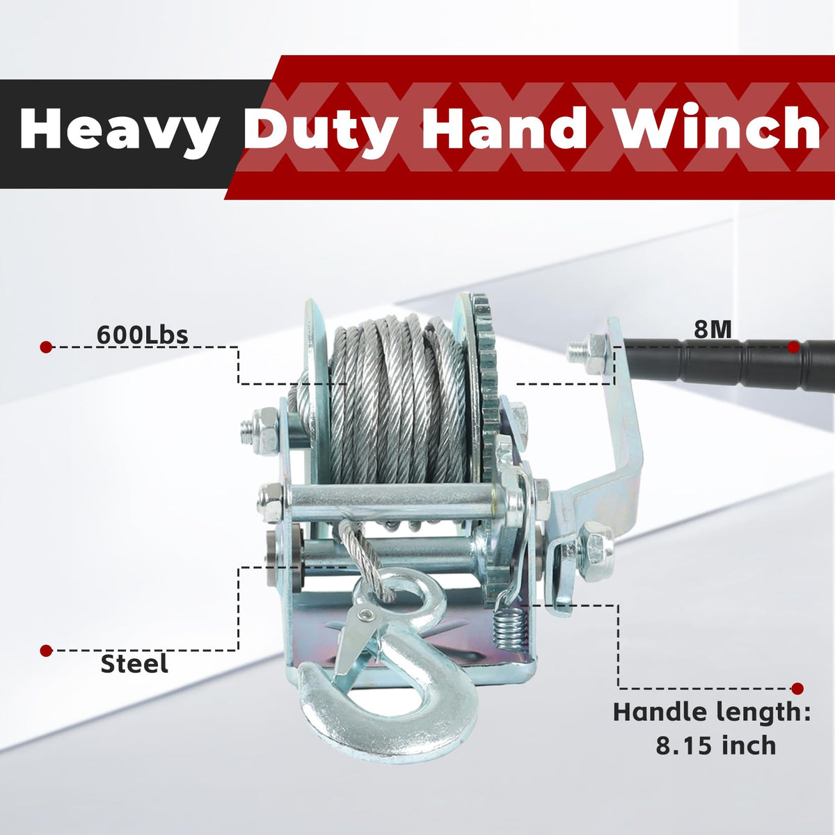 findmall steel cable and mooring hook close-up offering secure attachment and low-stretch rope