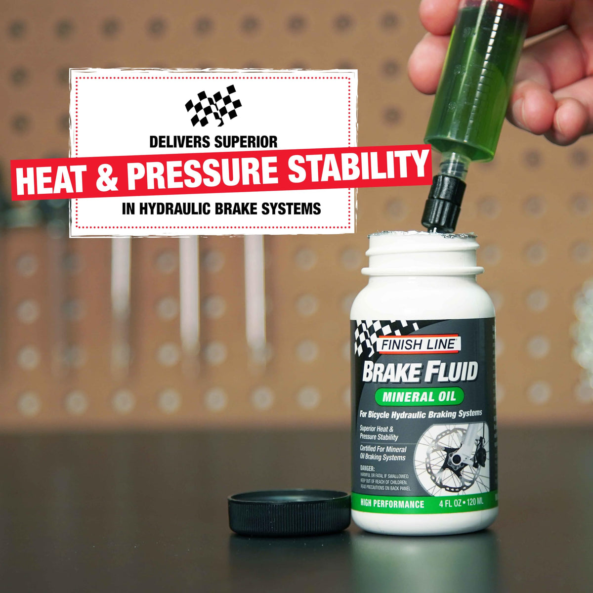 Finish Line label close-up highlighting product name and usage instructions for quick verification