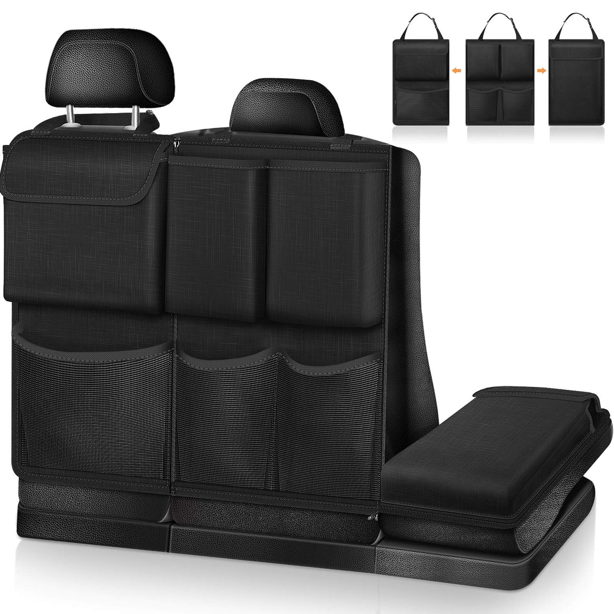 FINPAC front view showing full trunk organizer and tidy storage benefit