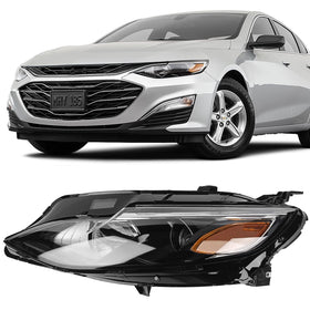 FIONE left headlight front view showing fit and OEM-style finish for easy replacement