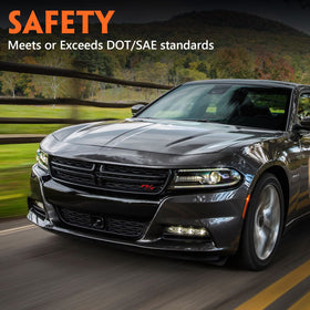 FIONE installed on Dodge Charger driver side demonstrating exact-fit replacement