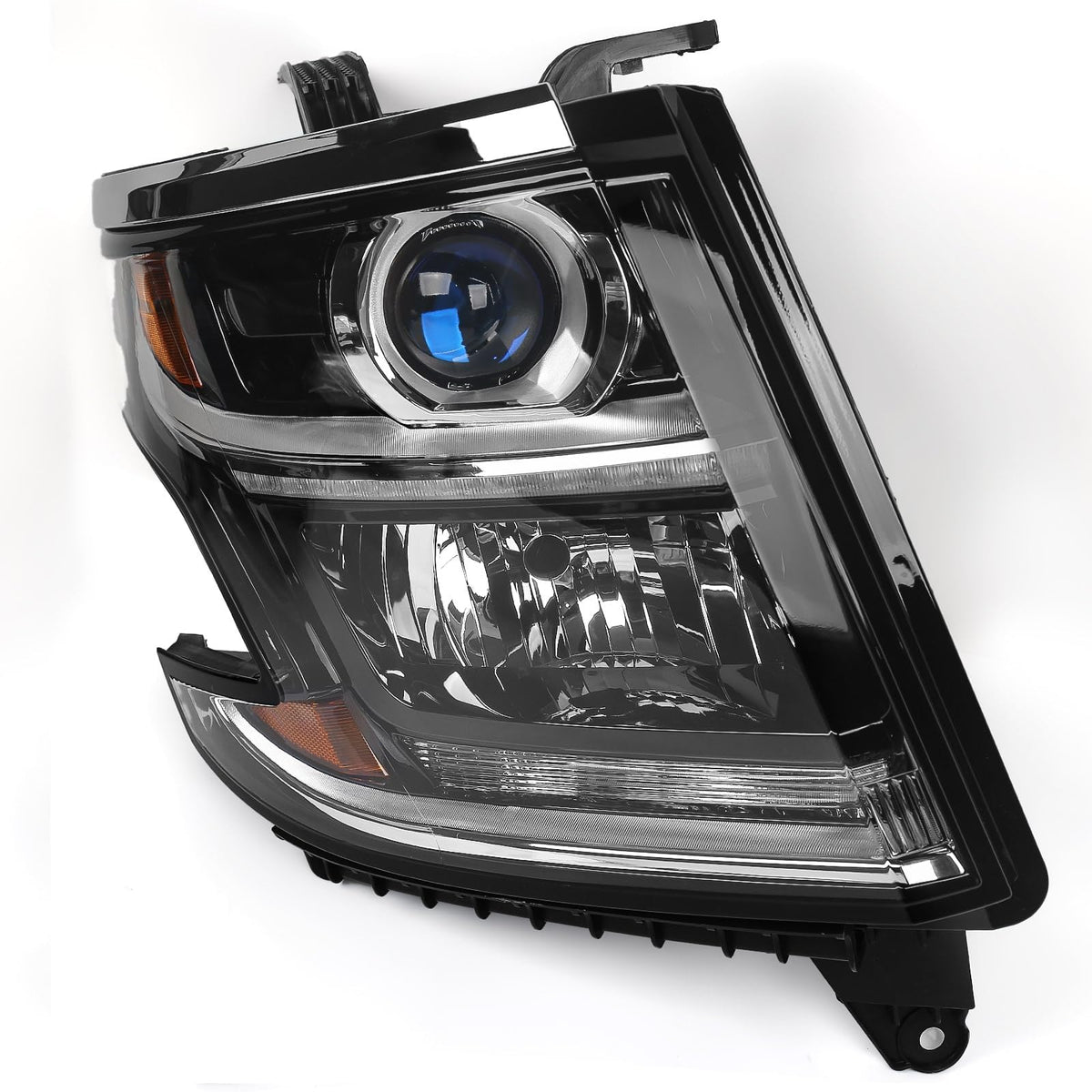 FIONE headlight installed on Chevy Tahoe showing updated look and daytime visibility benefit
