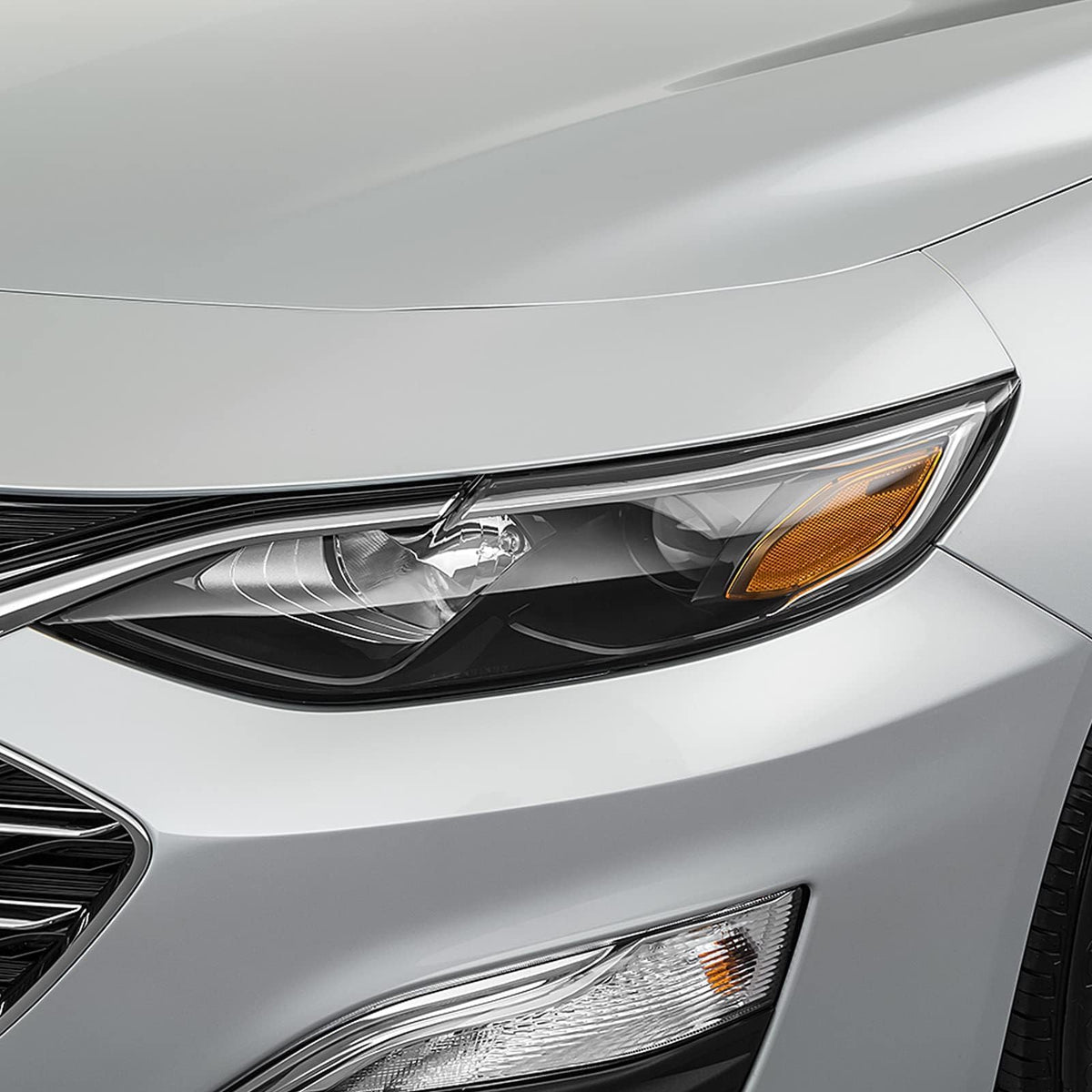 FIONE headlight side view showing mounting points for direct-fit installation on Malibu