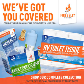 Firebelly Outfitter filtration media cutaway revealing KDF and GAC layers