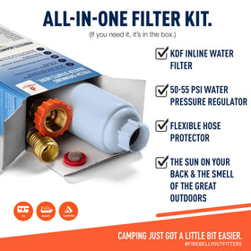 Firebelly Outfitter inline filter close-up highlighting durable housing and flow