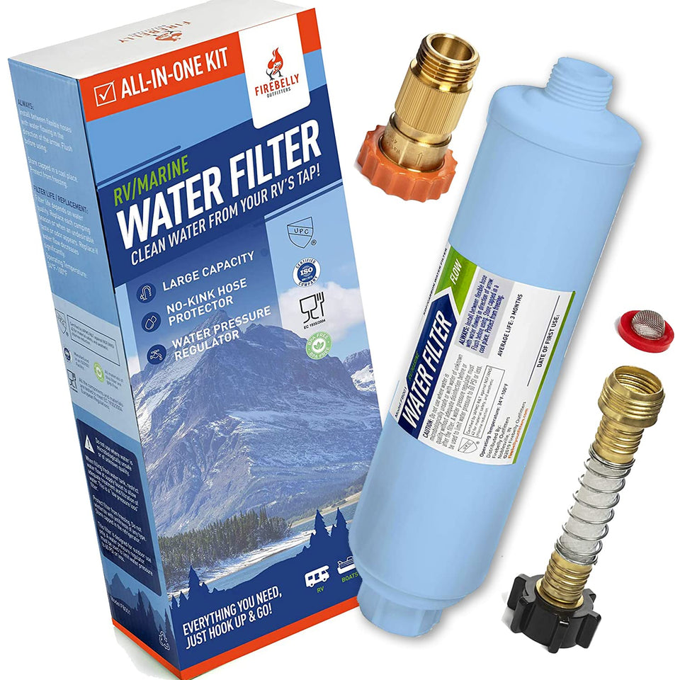 Firebelly Outfitter front packaging showing complete filter kit and benefits
