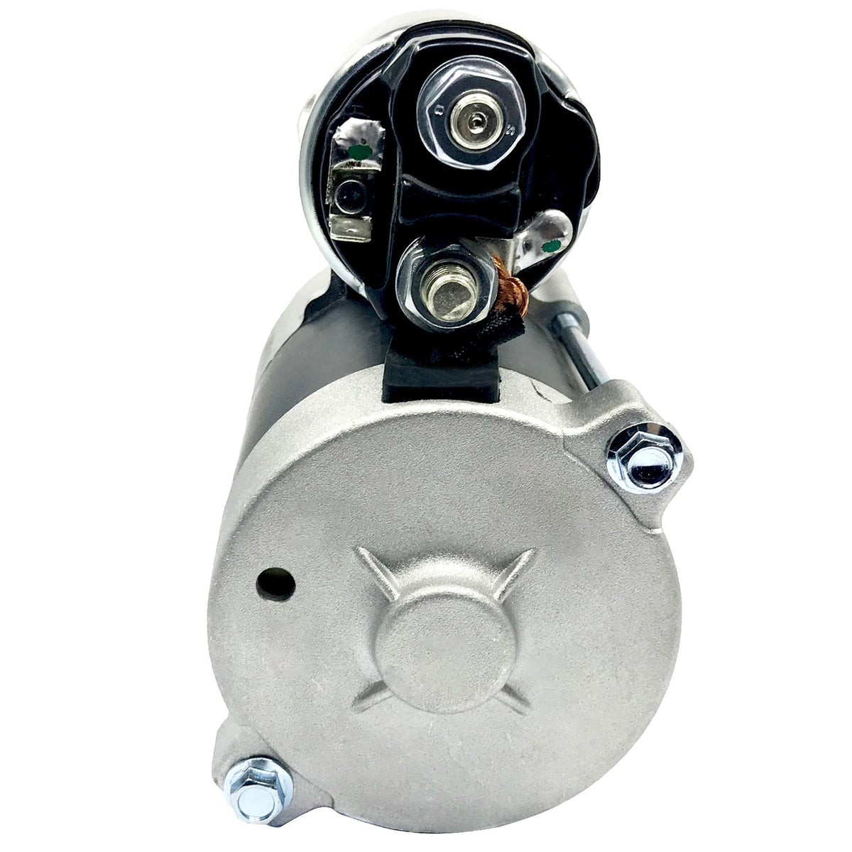 FIREGOLD starter installed on mower engine demonstrating direct-fit replacement benefit