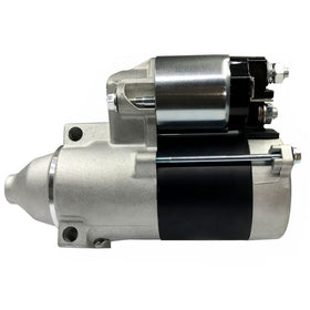 FIREGOLD starter motor next to ruler showing compact size and fit confirmation