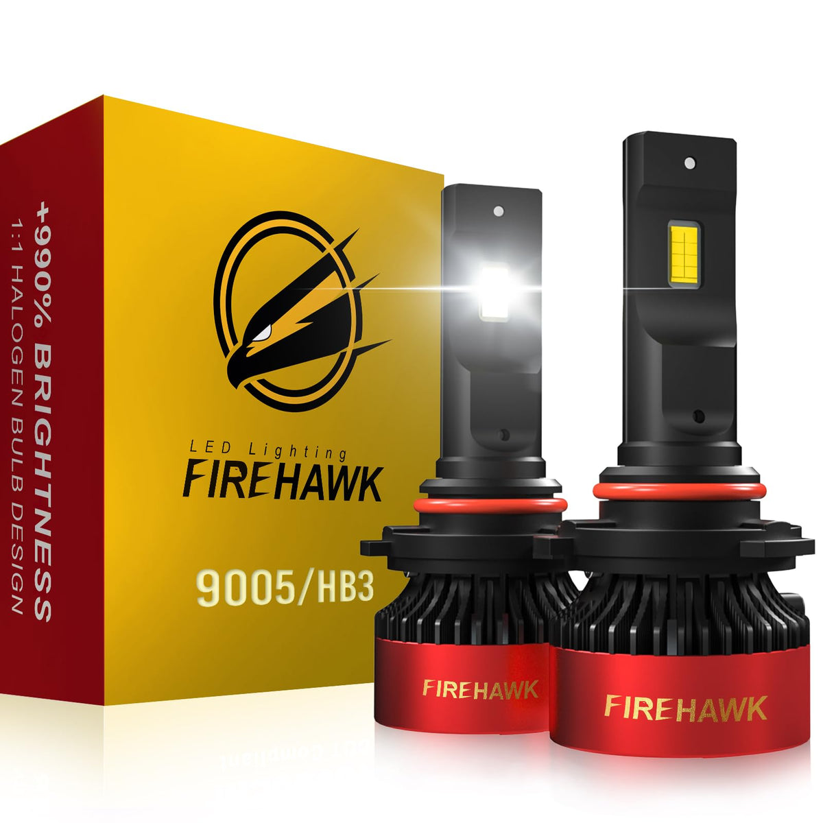 Firehawk front packaging showing the LED fog light pair and benefits