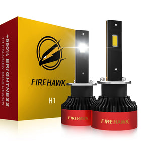 Firehawk front view of H1 bulb pair showing compact design and plug-and-play benefit