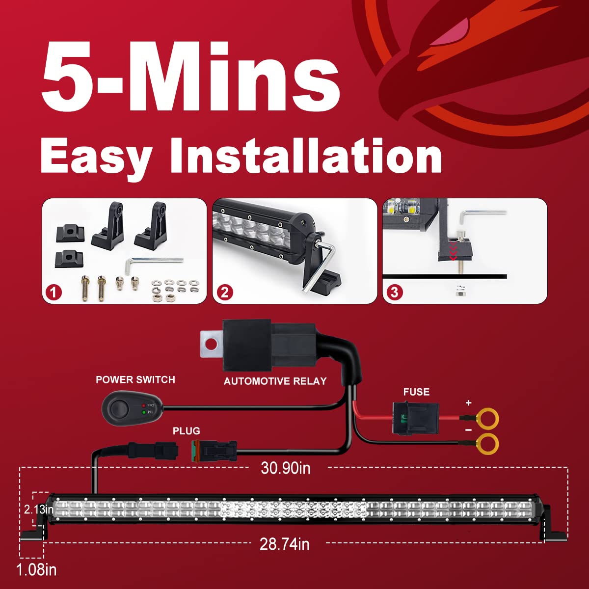 Firehawk next to ruler to show 30-inch scale for fitment and installation planning