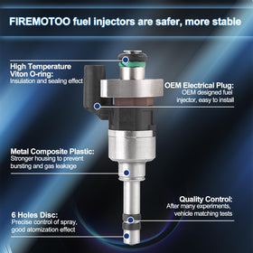 FIREMOTOO close-up of 6-hole nozzle highlighting finer atomization benefit