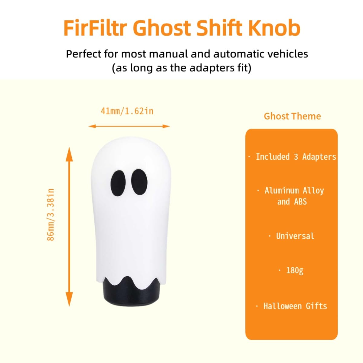 FirFiltr ghost shift knob close-up of ABS texture for durable, comfortable grip