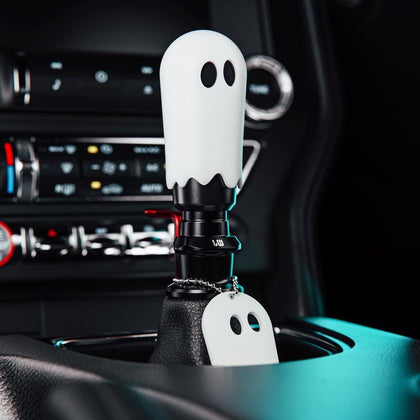 FirFiltr ghost shift knob front view showing whimsical design and festive appeal