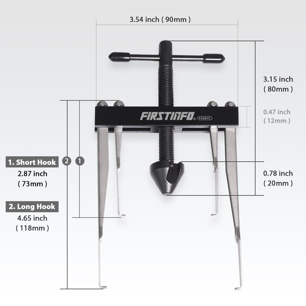 FIRSTINFO comparison of long and short hooks side-by-side for choosing correct length