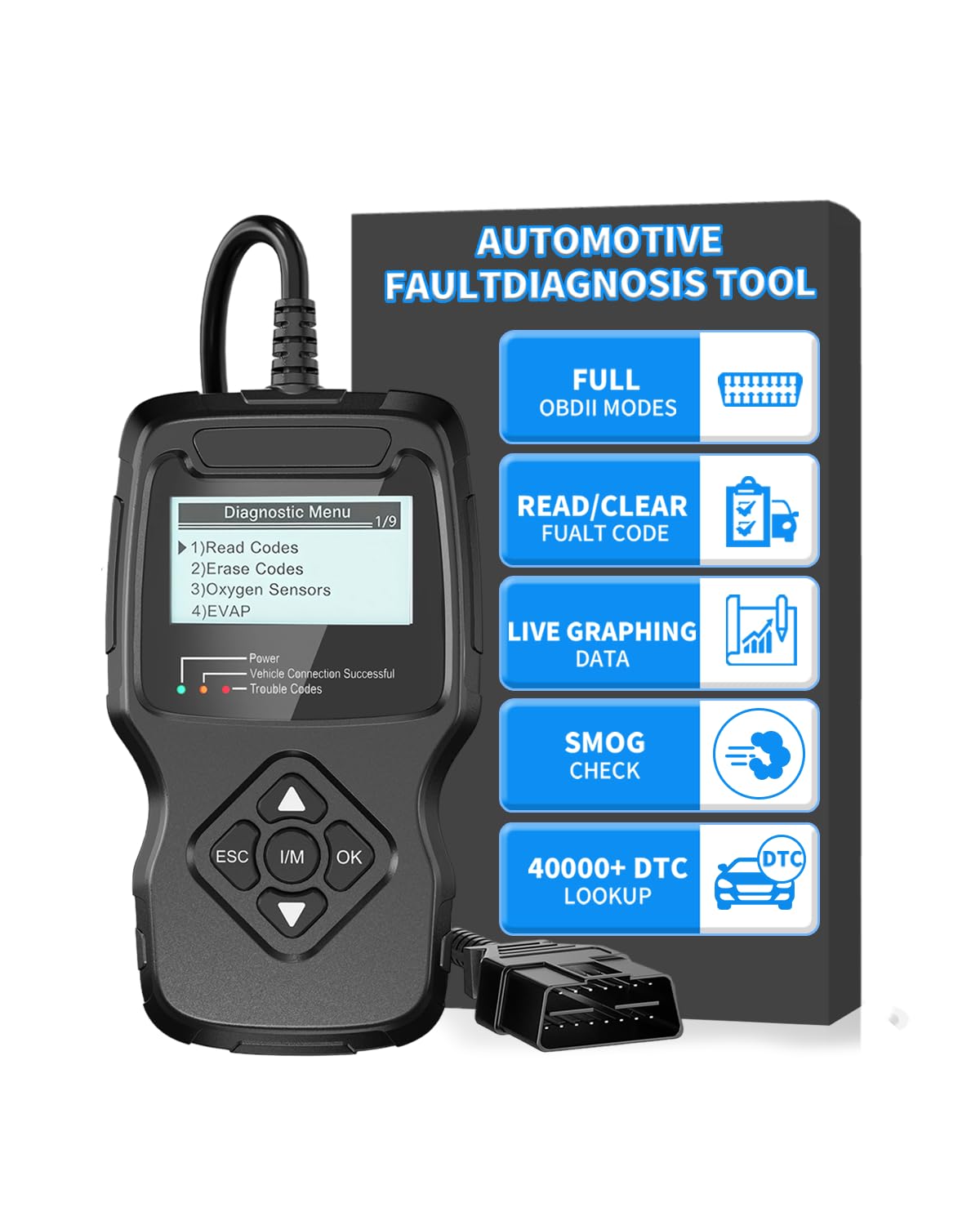 FIRSTOOL front view of scanner showing screen and ergonomic casing for quick diagnostics