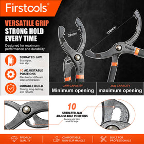 Firstools serrated jaw detail gripping filter for secure hold