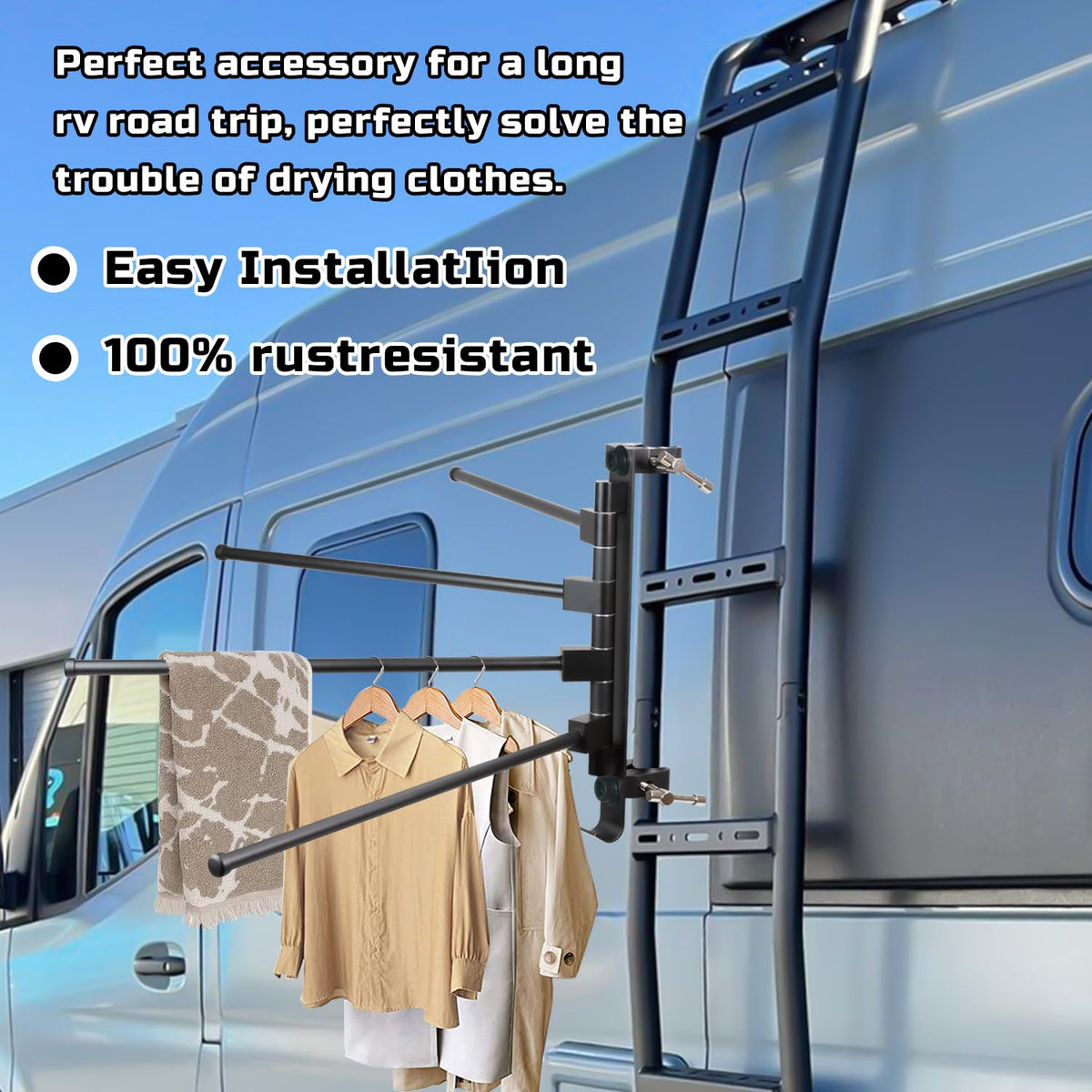 Fistihon installed on balcony showing versatile outdoor drying benefit