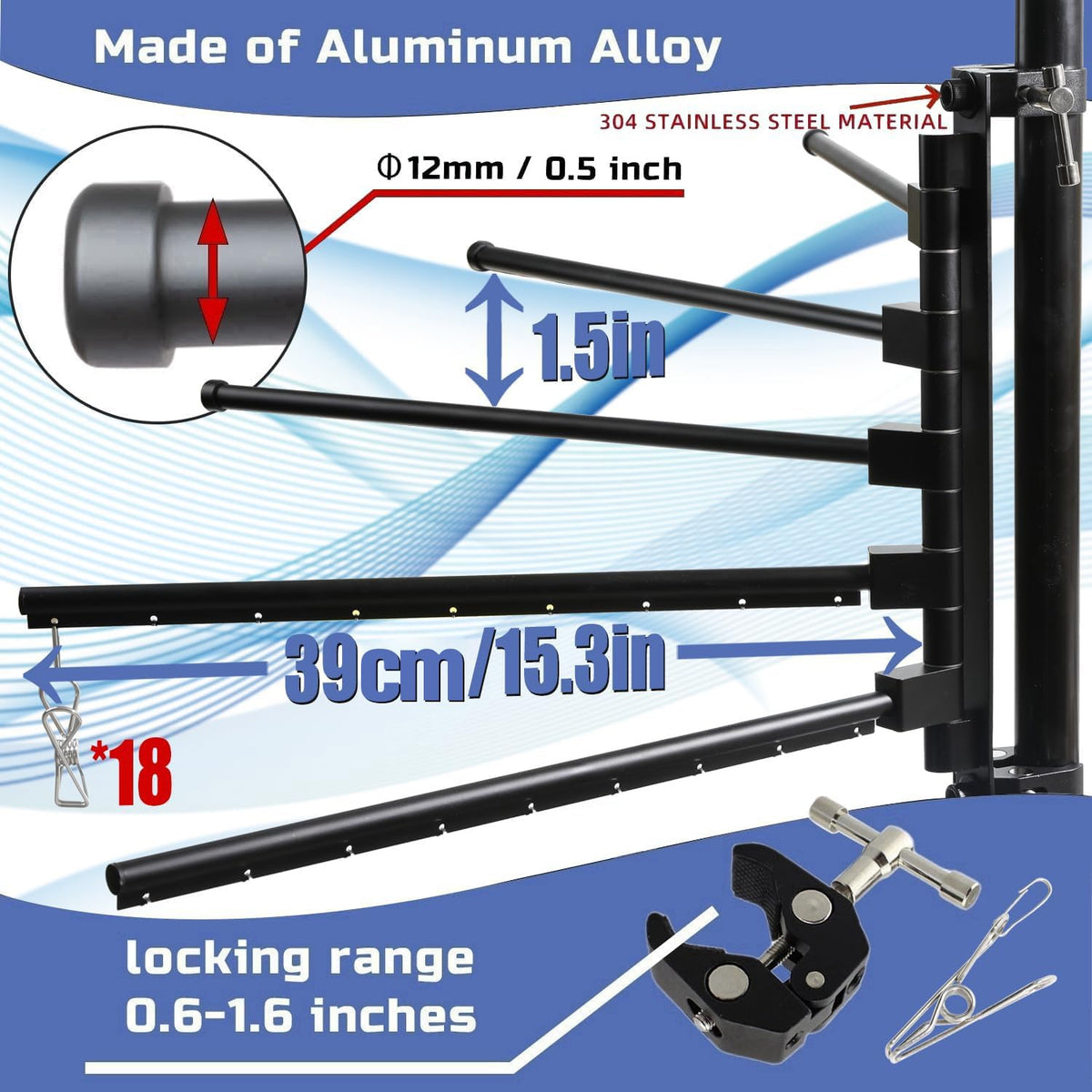 Fistihon beside ruler showing five 15.3-inch arms for clear size scale