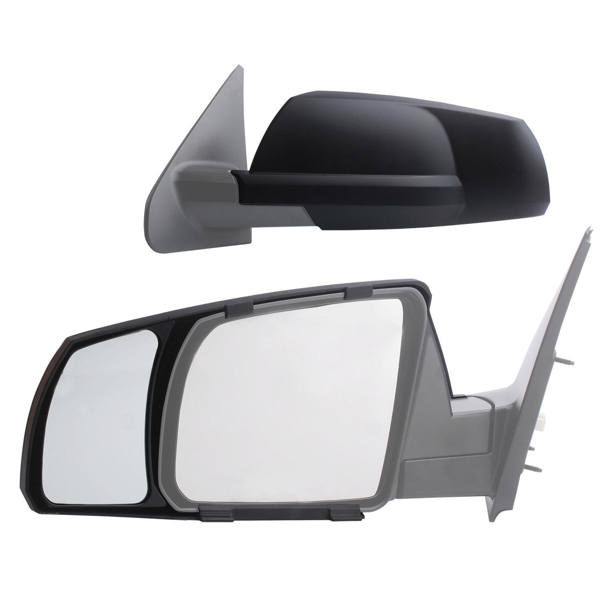Fit System front view of Snap & Zap mirrors installed showing wider visibility benefit