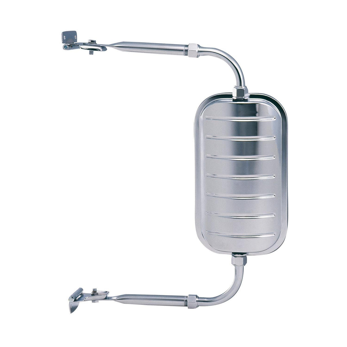 Fit System K Source front view mirror head showing chrome finish and wide coverage