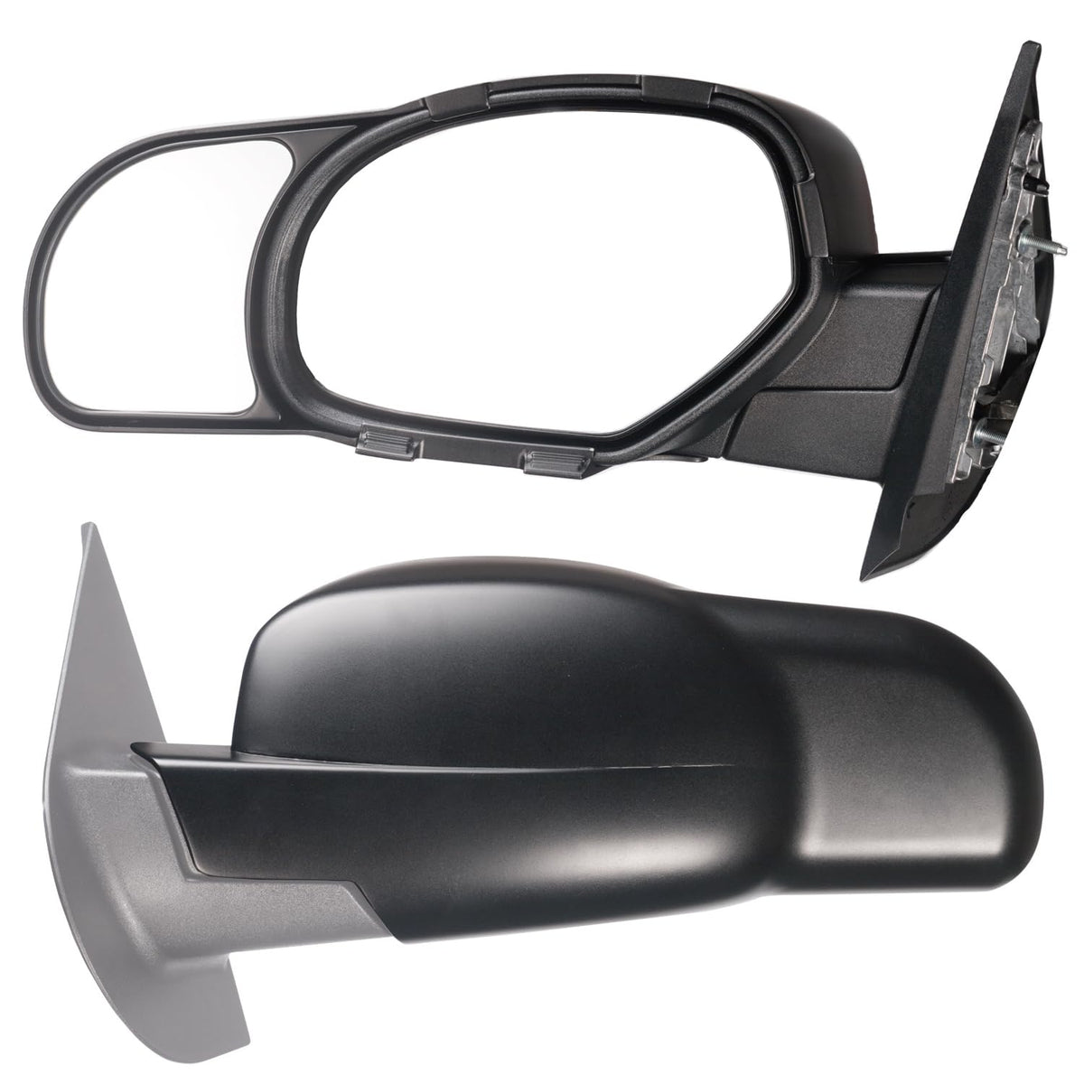 Fit System Snap & Zap front view shows extension fit and improved towing visibility