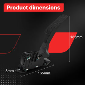 Fit4drive pedal next to ruler showing dimensions and scale for fitment