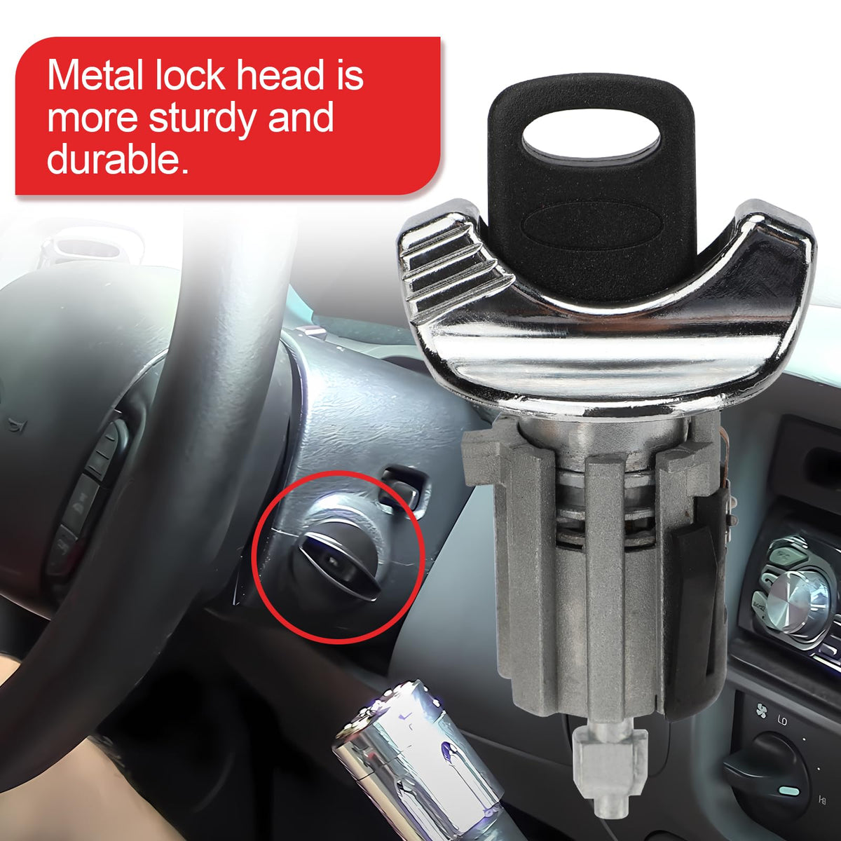 Fit4drive close-up of ignition cylinder demonstrating precise machining for reliable action