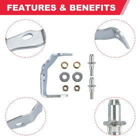 Fitede brackets and hardware laid out to show complete kit for hassle-free replacement