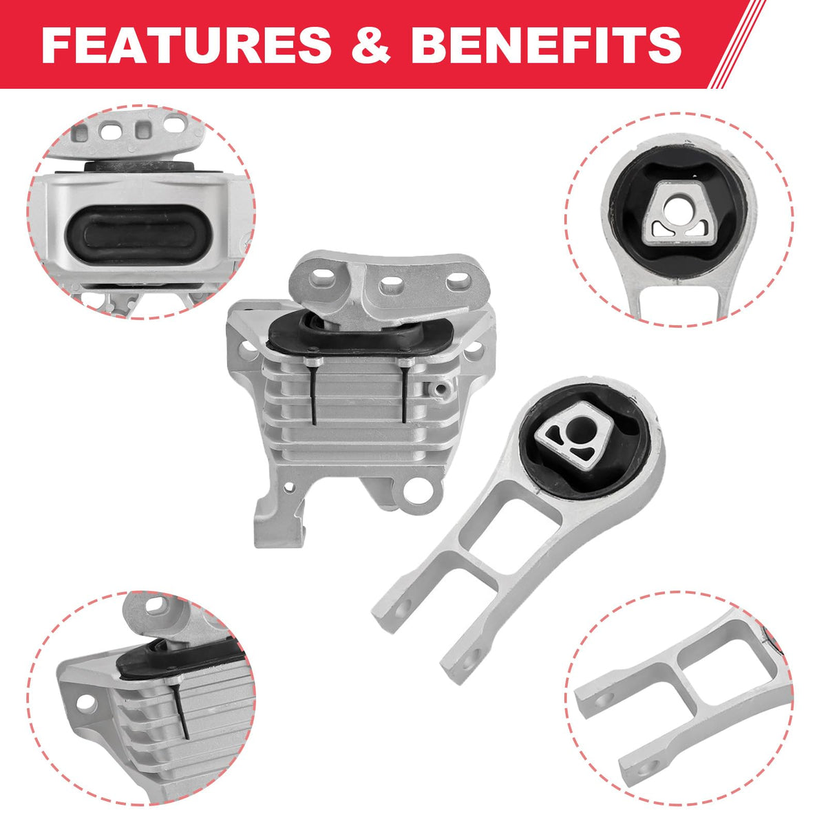 Fitede mount closeup rubber bonding illustrating high-quality material that absorbs vibration