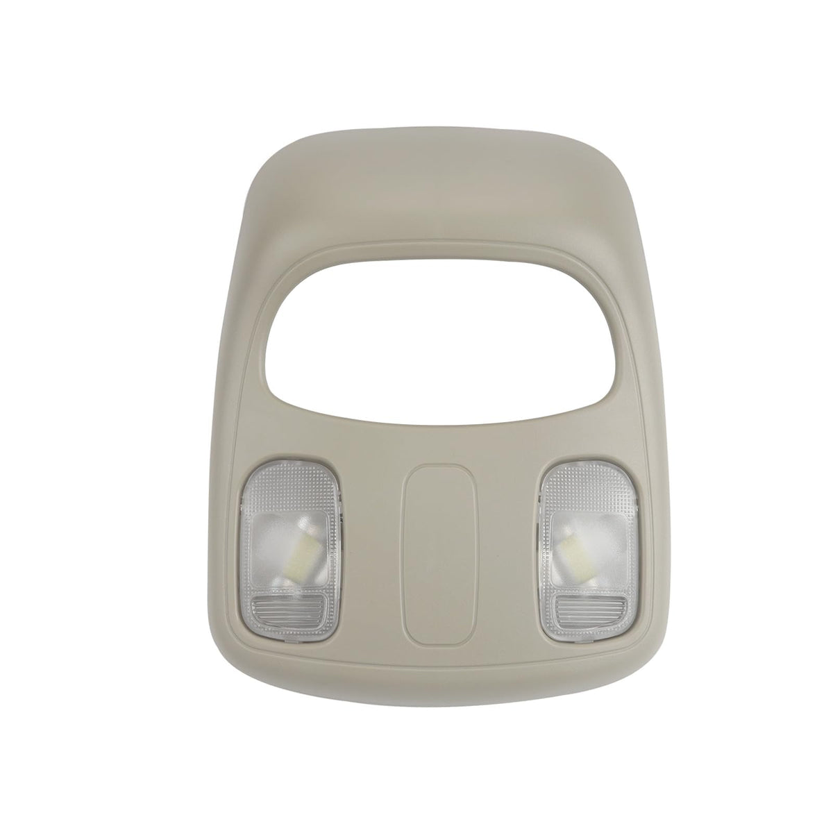 Fitede overhead console front view showing complete lamp assembly and clean fit