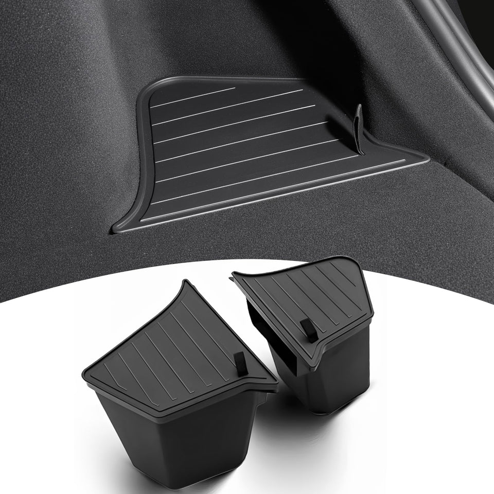 FITEV installed front view in Model Y Juniper shows neat organized trunk
