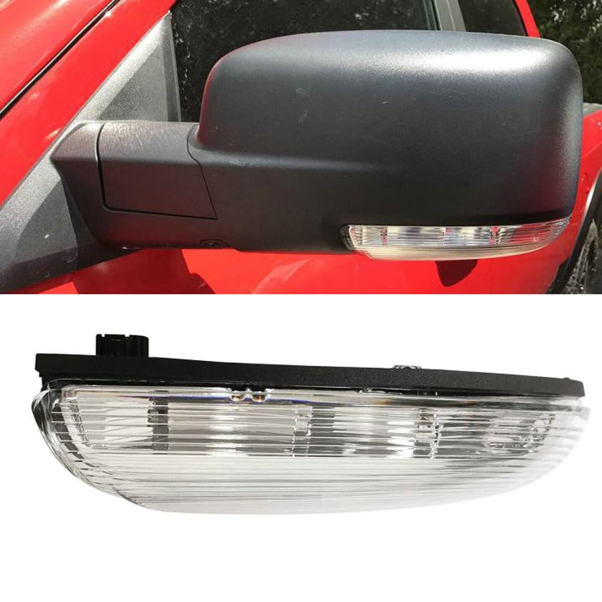 fitfoyo front mirror signal front view showing clean OEM appearance and improved visibility
