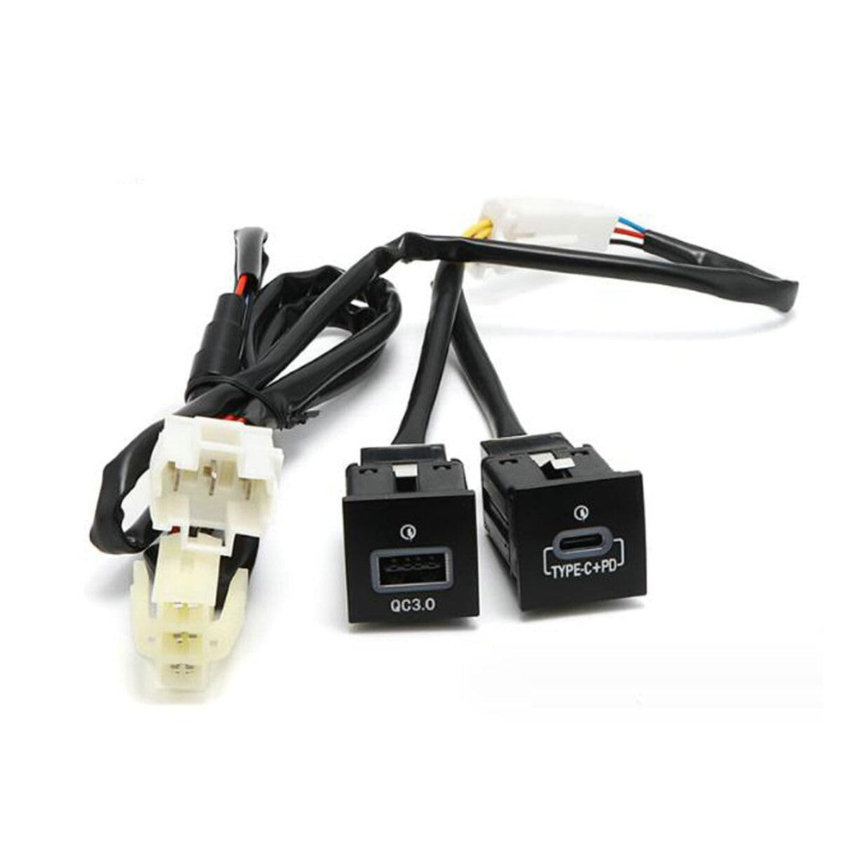 fitfoyo front view of car charger showing dual ports and compact design for fast charging