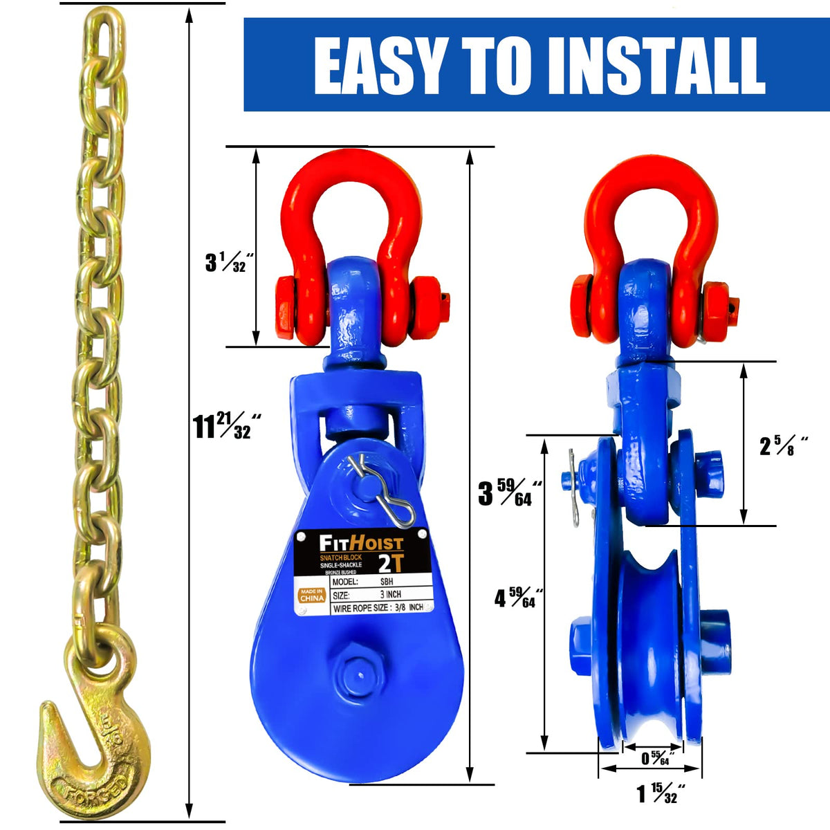 FITHOIST grade 80 chain detail illustrating high-strength alloy for safer load handling