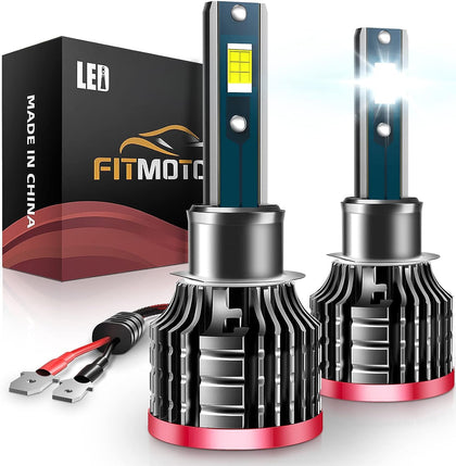 FITMOTORS H1 front view showing bulbs and packaging, clean presentation and fit