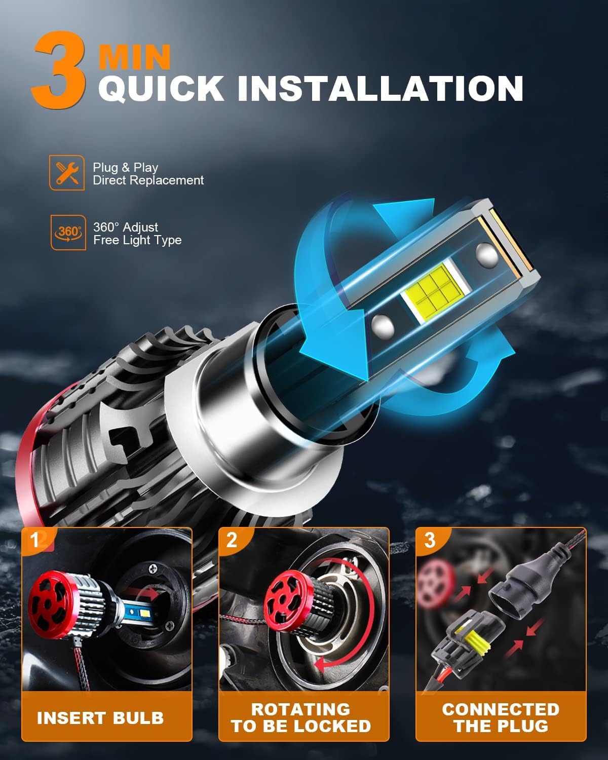 FITMOTORS beside halogen to compare size and show direct swap convenience